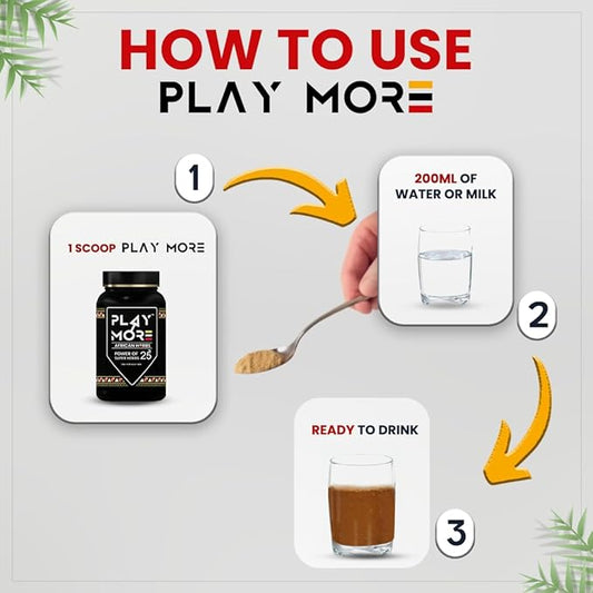 Herbal Deck Play MORE Powder for Men – African Herbal Formula | Boost Energy, Stamina, Vitality & Immunity | Supports Reproductive Health Naturally |