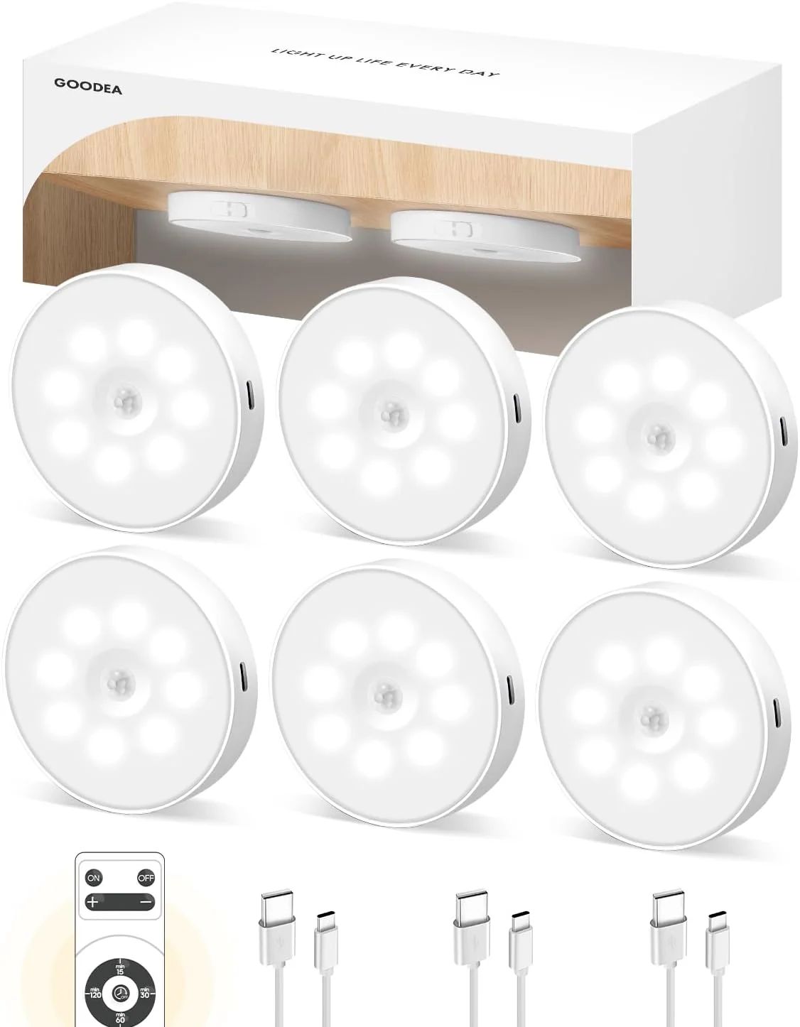 Vital® Motion Sensor Lights for Home ( Pack of 6 ) with 1 year warranty