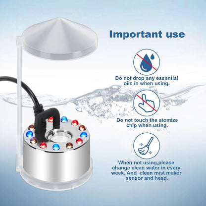 SMB 12LED Mist Maker Fogger Water Fountian Pond Air Humidifier Fog Smoke Machine  (Used for: Garden Party Areas, Acting & Theater Sets, Disco Clubs, Party Halls, Stage)