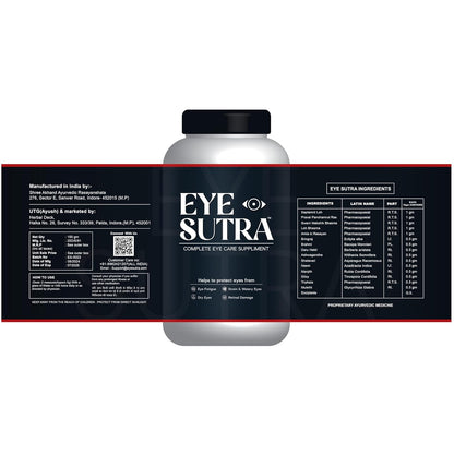 Herbal Deck Eye Sutra - Natural Eye Care Supplement for Optimal Vision and Wellness | Helps in Eye Vision Care Strain, Dryness, Redness & Itchingn