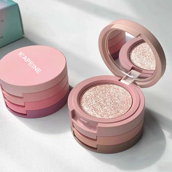 KOREAN makeup products glitter eyeshadow 3 layer bring pink make up pretty woman eyeshadow palette vegan and cruelty free ( Imported )BUY 1 GET 1 FREE ⭐️⭐️⭐️⭐️ 4.9/5 Reviews