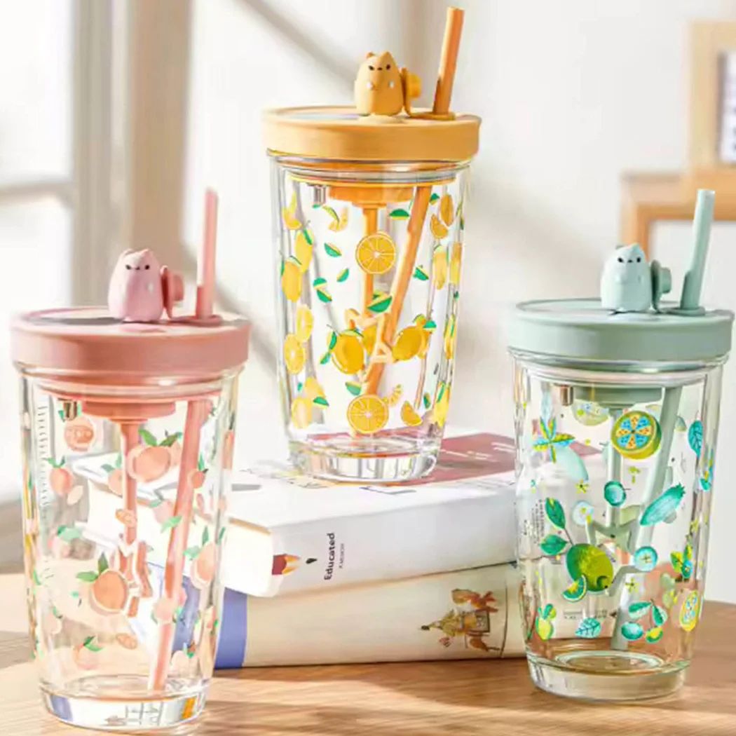 Self-Stirring Glass Sipper – Portable, Stylish, and Effortless Mixing 500ML