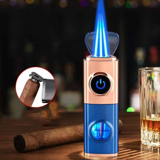 Triple Flame Jet Lighter Rechargeable Electric Ignition for Cigarette Cigar Lighter | BUY 1 GET 1 FREE | ⭐️⭐️⭐️⭐️ 4.9/5 Reviews