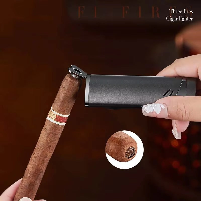 Triple Flame Jet Lighter Rechargeable Electric Ignition for Cigarette Cigar Lighter | BUY 1 GET 1 FREE | ⭐️⭐️⭐️⭐️ 4.9/5 Reviews