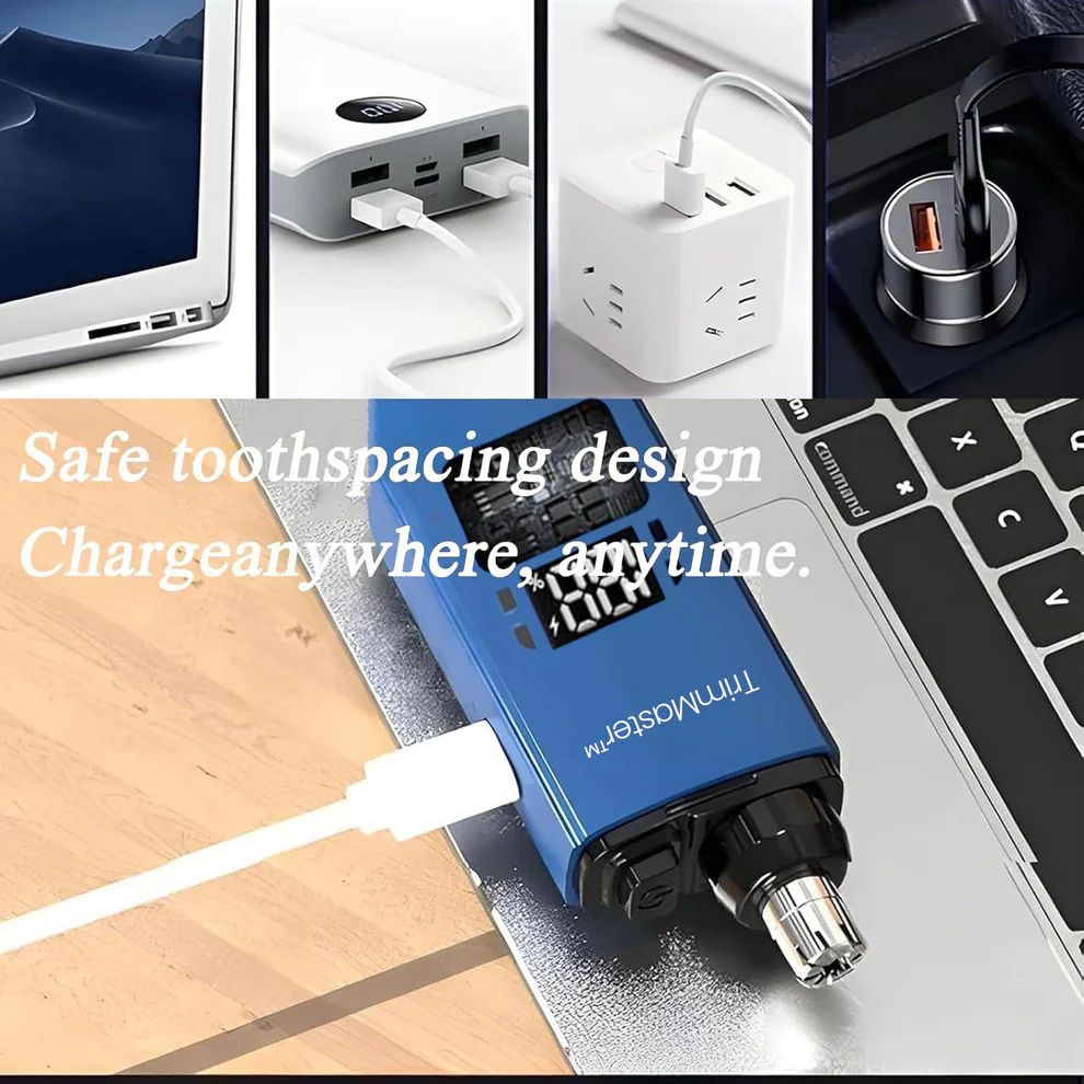 TrimMaster™ - Portable Ear & Nose Hair Trimmer with USB Cable | For Men & Women