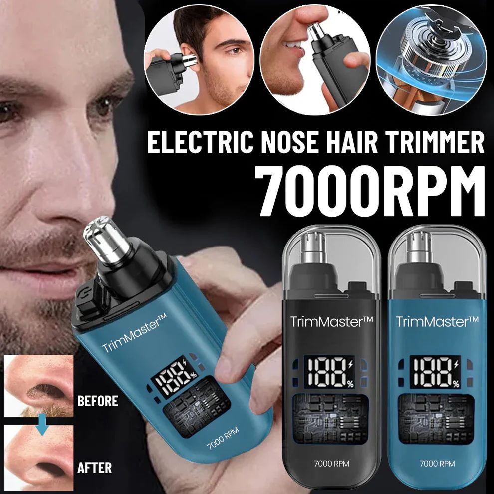 TrimMaster™ - Portable Ear & Nose Hair Trimmer with USB Cable | For Men & Women