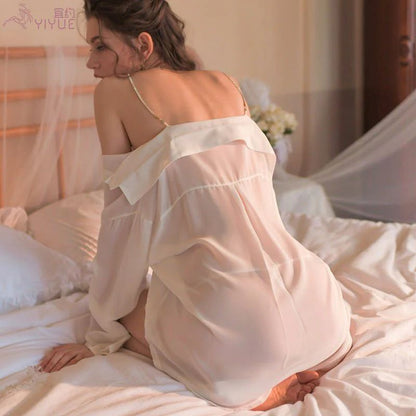 Cloud Nine Boyfriend Shirt Style Off-Shoulder Lingerie